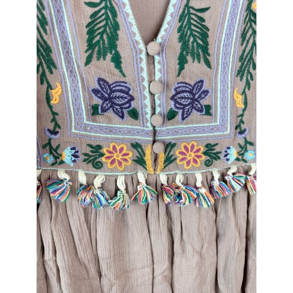 Umgee boho‎ Blush dress embroidered bodice size small - Picture 5 of 6